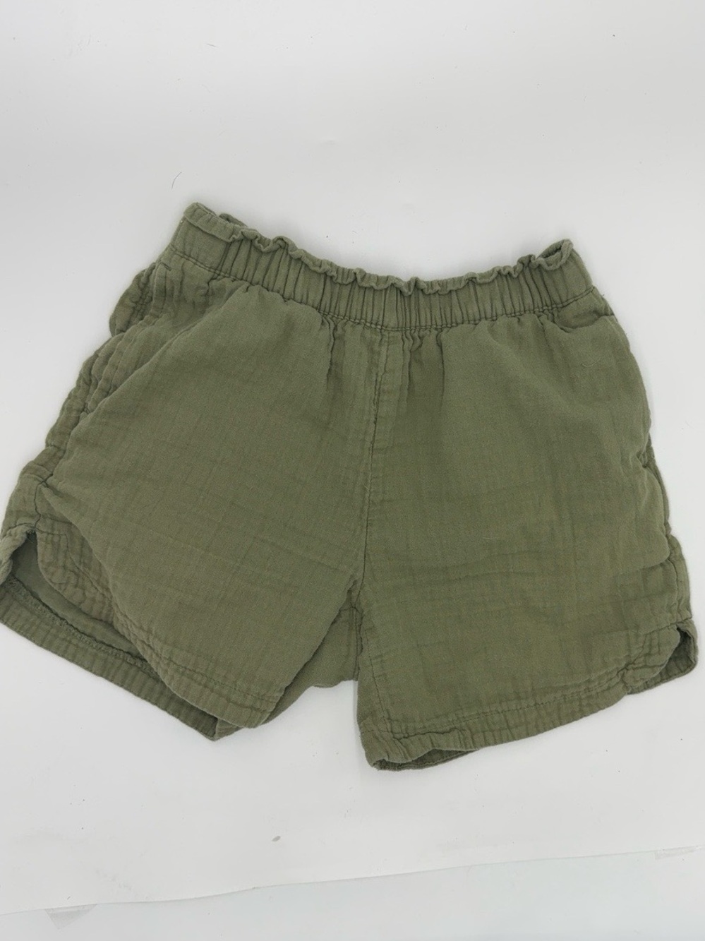 Old Navy Green Double Gauze Pull On Shorts Womens XS Elastic Waist Pockets